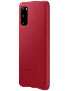 Samsung EF-VG980LREGEU läderfodral äkta läder väska till Samsung Galaxy S20 - Röd