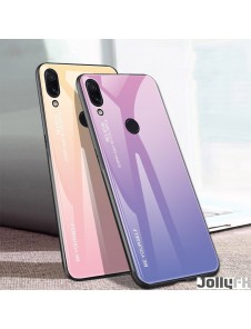 JollyFX Gradient Glass Slitstark täckning med härdat glas tillbaka Xiaomi Redmi Note 7 - Rosa