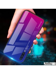 JollyFX Gradient Glass Slitstark täckning med härdat glasbaksida Samsung Galaxy A70 - Rosa-lila