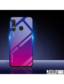 JollyFX Gradient Glass Slitstark täckning med härdat glas bak Huawei P30 Lite - Grön-lila