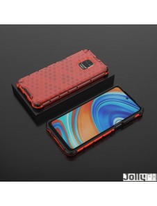 JollyFX Honeycomb Case pansarskydd med TPU-stötfångare för Xiaomi Redmi Note 9 Pro / Redmi Note 9S - Röd