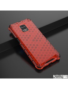 JollyFX Honeycomb Case pansarskydd med TPU-stötfångare för Xiaomi Redmi Note 9 Pro / Redmi Note 9S - Röd
