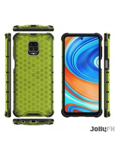 JollyFX Honeycomb Case pansarskydd med TPU-stötfångare för Xiaomi Redmi Note 9 Pro / Redmi Note 9S - Grön