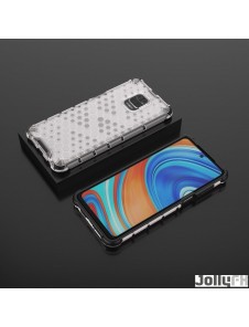 JollyFX Honeycomb Case rustning omslag med TPU Bumper till Xiaomi Redmi Note 9 Pro / redmi Note 9S - Genomskinlig