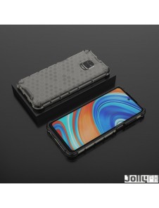 JollyFX Honeycomb Case pansarskydd med TPU-stötfångare för Xiaomi Redmi Note 9 Pro / Redmi Note 9S - Svart