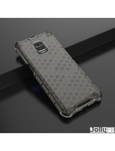 JollyFX Honeycomb Case pansarskydd med TPU-stötfångare för Xiaomi Redmi Note 9 Pro / Redmi Note 9S - Svart