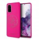 Guess GUHCS67LS4GFU hårt fodral Glitter 4G Circle Logo Guess Samsung Galaxy S20 Plus - Fuchsia