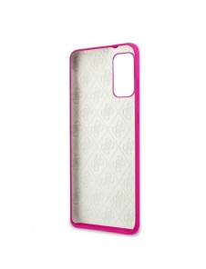 Guess GUHCS67LS4GFU hårt fodral Glitter 4G Circle Logo Guess Samsung Galaxy S20 Plus - Fuchsia
