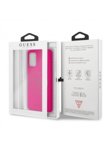 Guess GUHCS67LS4GFU hårt fodral Glitter 4G Circle Logo Guess Samsung Galaxy S20 Plus - Fuchsia