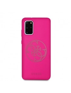 Guess GUHCS67LS4GFU hårt fodral Glitter 4G Circle Logo Guess Samsung Galaxy S20 Plus - Fuchsia