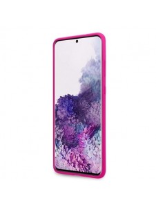 Guess GUHCS67LS4GFU hårt fodral Glitter 4G Circle Logo Guess Samsung Galaxy S20 Plus - Fuchsia