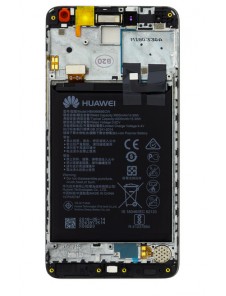 LCD-display + Touch Unit + Framsida Huawei Y7 - Svart (Service Pack)