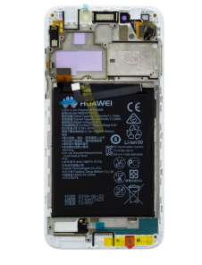 LCD-skärm + beröringsenhet + framsida Huawei Honor 6A - Vit (Service Pack)