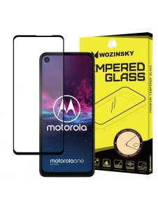 Wozinsky härdat glas Fulllim Super Tough skärmskydd Full täckning med ram för Motorola One Action - Svart