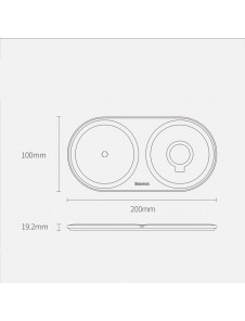 Baseus Planet 3in1 10 W Trådlös Qi-laddare för smartphones / AirPod / Apple Watch + väggladdare + USB Type C-kabel 3 A 1 m - Vit