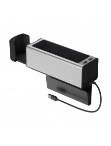 Baseus bilhållare kopphållare laddning 2x USB HUB - Silver (CRCWH-A0S)
