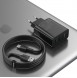 Typ-C + USB dubbelportutgång, kan ladda två enheter samtidigt