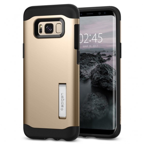 Spigen Slim Armor Kickstand Skal Cover till Samsung Galaxy S8 - Guld