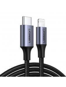 Ugreen MFI USB Type C - Blixtkabel Strömförsörjning 3 A 480 Mbps 1 m - Grön (80564US304)