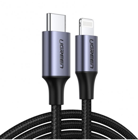 Ugreen MFI USB Type C - Blixtkabel Strömförsörjning 3 A 480 Mbps 1 m - Grön (80564US304)