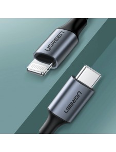 Ugreen MFI USB Type C - Blixtkabel Strömförsörjning 3 A 480 Mbps 1 m - Grön (80564US304)