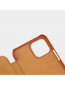 Nillkin Qin original läderfodral till iPhone 12 Pro Max - Brun