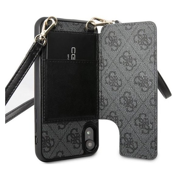 Guess 4G Crossbody Cardslot GUHCI61CB4GG iPhone XR - Grå