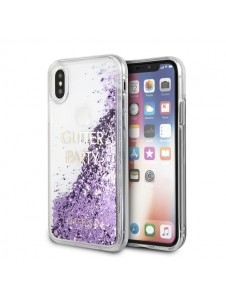Guess hårt fodral Glitter Hearts GUHCPXGLUQPU iPhone X / XS - Purple