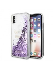 Guess hårt fodral Glitter Hearts GUHCPXGLUQPU iPhone X / XS - Purple