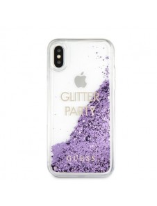 Guess hårt fodral Glitter Hearts GUHCPXGLUQPU iPhone X / XS - Purple