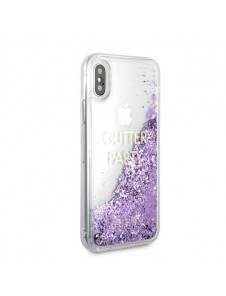 Guess hårt fodral Glitter Hearts GUHCPXGLUQPU iPhone X / XS - Purple