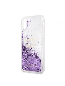 Guess hårt fodral Glitter Hearts GUHCPXGLUQPU iPhone X / XS - Purple