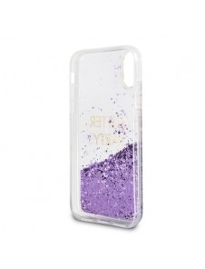 Guess hårt fodral Glitter Hearts GUHCPXGLUQPU iPhone X / XS - Purple
