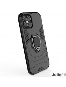 JollyFX Ring Armor Case Kickstand Tålig, robust skal till iPhone 12 Pro Max - Svart