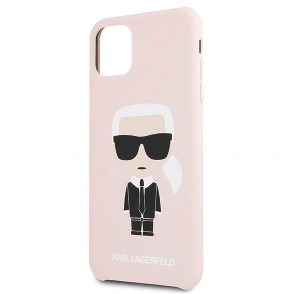 Karl Lagerfeld KLHCN65SLFKPI Silikon Ikonisk hårddisk iPhone 11 Pro Max - Rosa