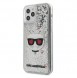 Karl Lagerfeld KLHCP12MLCGLSL iPhone 12 Pro / iPhone 12 hårt skal Liquid Glitter Choupette - Silver