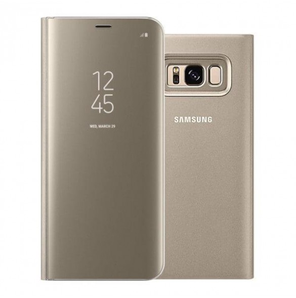Samsung EF-ZG955CFE Clear View Cover Vikbart Fodral Till Samsung Galaxy S8 Plus - Guld