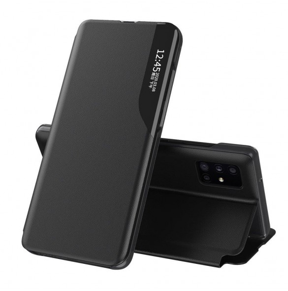 JollyFX Eco Leather View Case elegant bookcase typ fallet med stativ för Samsung Galaxy Note 20 Ultra - Svart