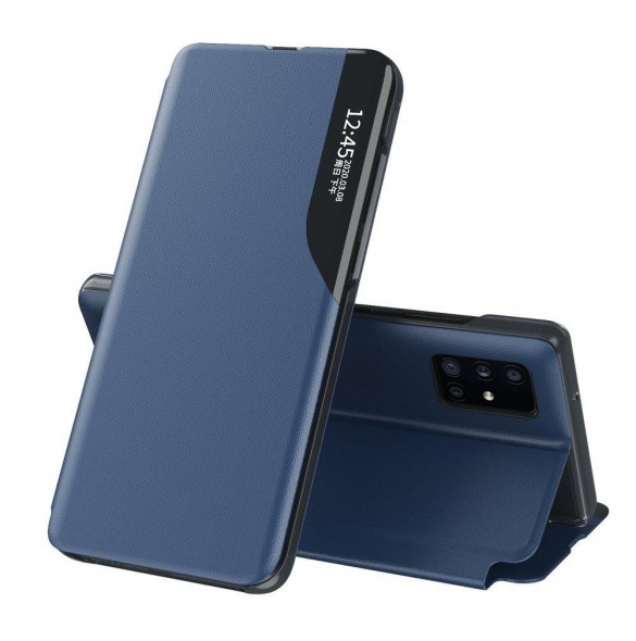 JollyFX Eco Leather View Case elegant bookcase typ fallet med stativ för Samsung Galaxy Note 20 Ultra - Blå