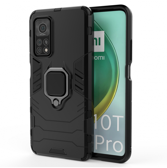JollyFX Ring Armor Case Kickstand Tough Rugged cover till Xiaomi Mi 10T Pro / Mi 10T - Svart