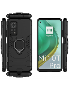 JollyFX Ring Armor Case Kickstand Tough Rugged cover till Xiaomi Mi 10T Pro / Mi 10T - Svart