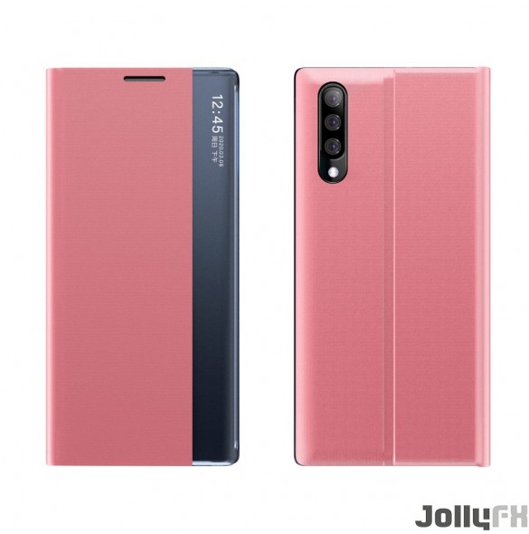 JollyFX Nytt sovfodral Bookcase Type Case med kickstand-funktion för Samsung Galaxy A10 - Rosa