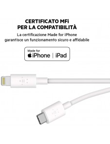 Belkin F8J239BT04 BOOST CHARGE Lightning cable till USB-C - Vit