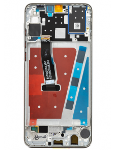 Huawei P30 Lite LCD-skärm + beröringsenhet + frontskal - Vit (för 48MP foto)