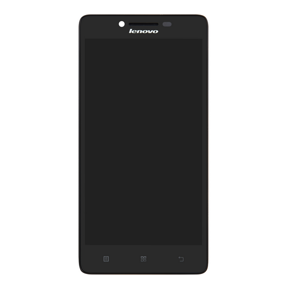 LCD-skärm + pekdon + framsida Lenovo A6000 - Svart