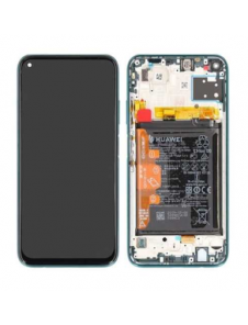 LCD-skärm + pekdon + frontskal Huawei P40 Lite - krossad grön