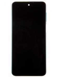 LCD-skärm + pekdon + frontlucka till Xiaomi Redmi Note 9S - Blå (servicepaket)
