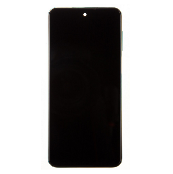 LCD-skärm + pekdon + frontlucka till Xiaomi Redmi Note 9S - Blå (servicepaket)