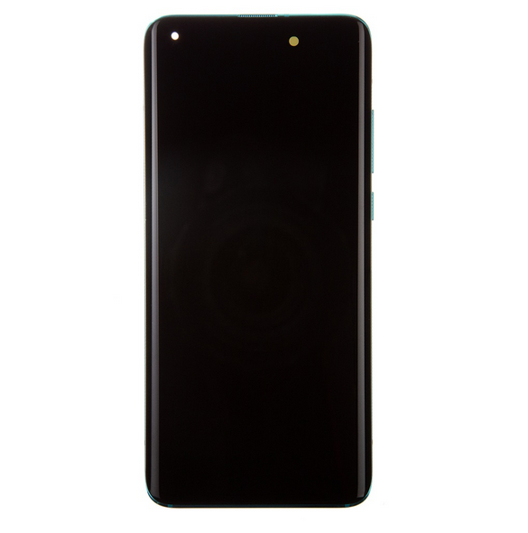 LCD-skärm + pekdon + frontlucka till Xiaomi Mi 10 - Grön (Servicepaket)