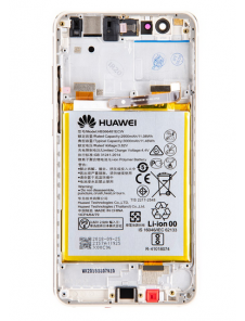 LCD-skärm + beröringsenhet + framsida + batteri Huawei P10 Lite - Guld